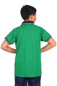 D V Enterprise Cotton Unisex Kendriya Vidyalaya T-Shirt with Collar Tshirt KV Kendriya Vidyalaya School Uniform Tshirt, School Tshirt (Green, Size - 32)-thumb1