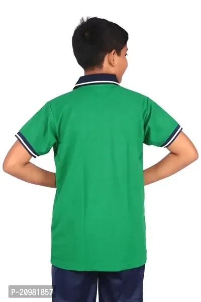 D V Enterprise Cotton Unisex Kendriya Vidyalaya T-Shirt with Collar Tshirt KV Kendriya Vidyalaya School Uniform Tshirt, School Tshirt (Green, Size - 32)-thumb2