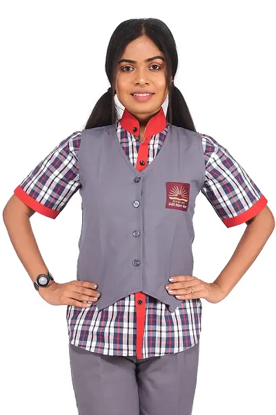 D V Girls Solid Uniform Waistcoat, Kendriya Vidhyala Waistcoat for Girls