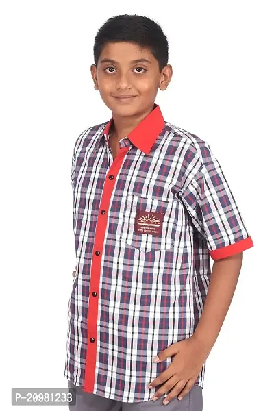 D V Boys Cotton Regular Fit Uniform Shirt-thumb3