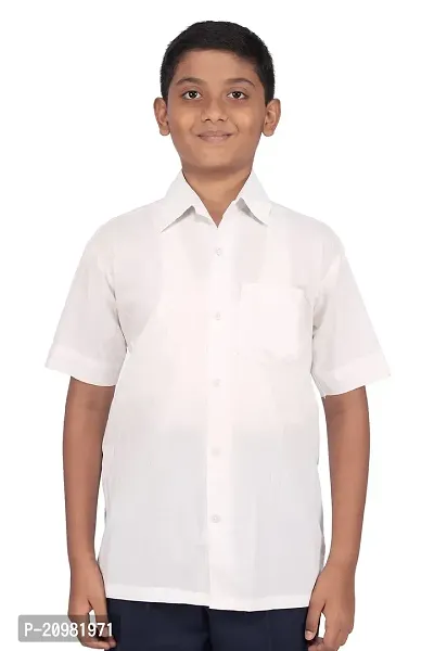 D V Enterprise White School Half Shirts for Boy's and Girls Uniforms Shirt with Collar and Pocket, School Uniform Shirt for Boys and Girls (32 Inch)