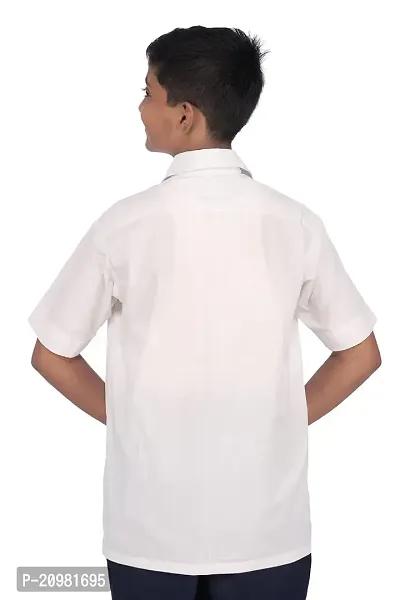 D V Enterprise White School Half Shirts for Boy's and Girls Uniforms Shirt with Collar and Pocket, School Uniform Shirt for Boys and Girls (22 Inch)-thumb2