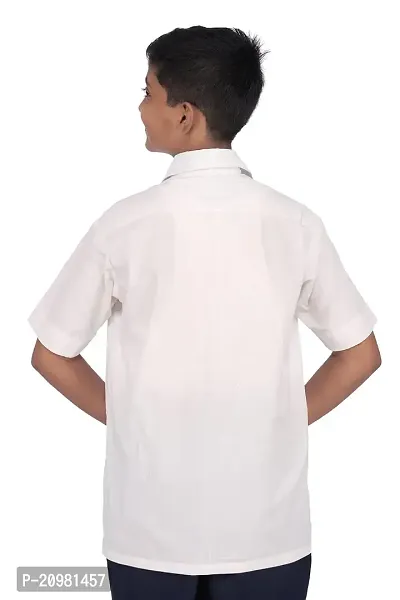 D V Enterprise White School Half Shirts for Boy's and Girls Uniforms Shirt with Collar and Pocket, School Uniform Shirt for Boys and Girls (30 Inch)-thumb2