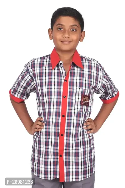 D V Boys Cotton Regular Fit Uniform Shirt-thumb0