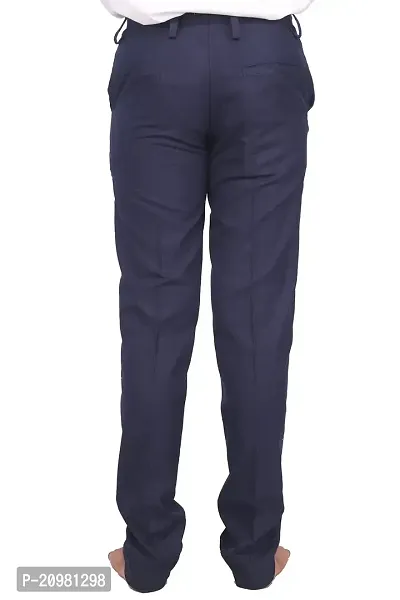 D V Enterprise School Uniform Boys Blue Full Pant with Elastic Regular Fit-thumb2