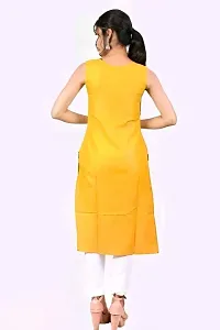 MAGIC BIRD Women Beautiful Solid Cotton Blend Sleeveless A-line Kurta(SKA-1)-thumb2