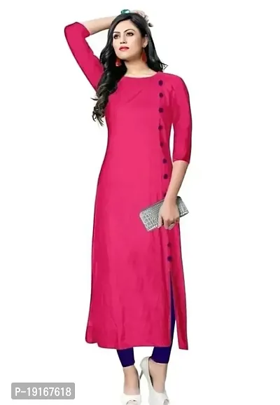 Anaya International Pure Rayon 3/4 Sleeve Trending Straight Kurtis Design for Women(SBI)