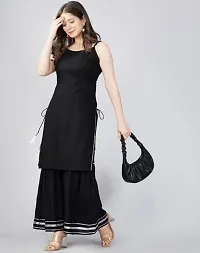 Anaya Lace Kurti With Side Tassel(BLACK)-thumb2