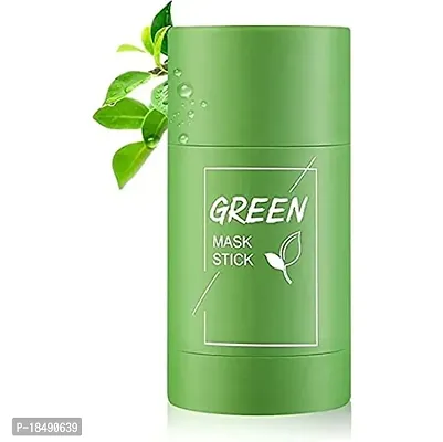 Green Mask Anti Acne Cleaning Solid Mask Stick for face Man Women (Pack of 1)-thumb0