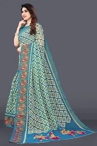 Elegant Cotton Blend Geometric Print Saree With Unstitched Blouse Piece-thumb3