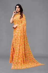 Women Georgette printed saree with Blouse Piece-thumb3