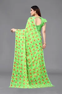 Women Georgette printed  Saree with Blouse Piece-thumb1