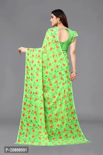 Women Georgette printed  Saree with Blouse Piece-thumb2