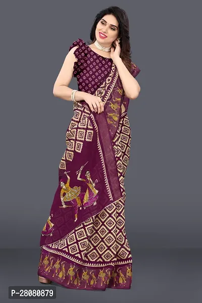 Elegant Cotton Blend Geometric Print Saree With Unstitched Blouse Piece-thumb4