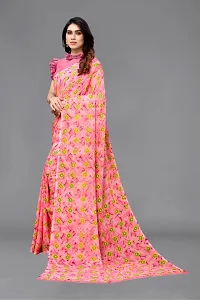 Women Georgette printed  Saree with Blouse Piece-thumb3