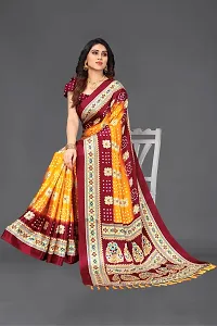 Beautiful Poly Silk Saree with Blouse piece-thumb1