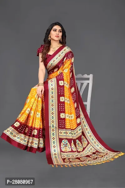 Beautiful Poly Silk Saree with Blouse piece-thumb2