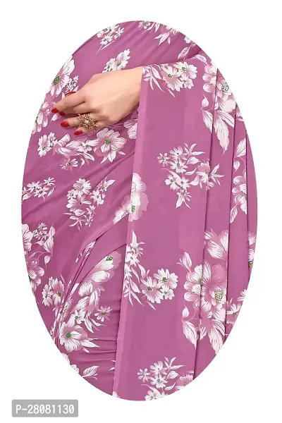 Women Georgette printed saree with  Unstitched Blouse Piecee Pink-thumb5