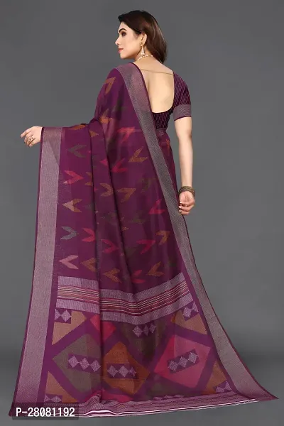 Beautiful Linen Saree with Blouse piece-thumb4