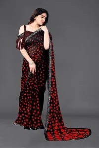 Women Georgette Print saree With Unstitched Blouse Piece-thumb4