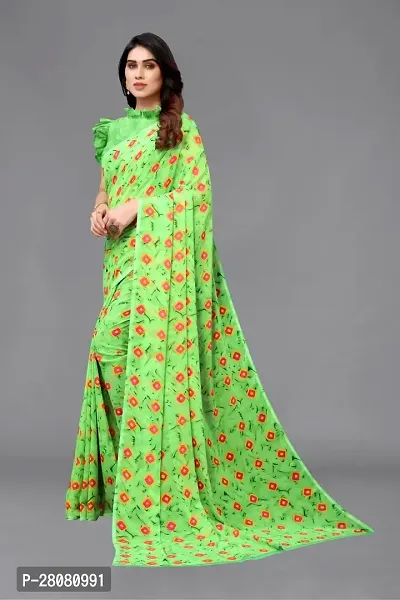 Women Georgette printed  Saree with Blouse Piece-thumb4