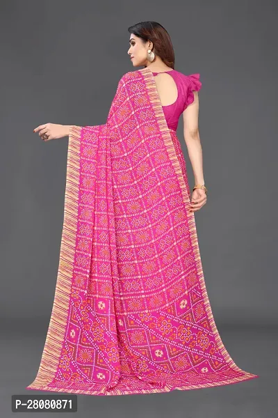 Elegant Georgette Badhani Saree With Unstitched Blouse Piece-thumb5