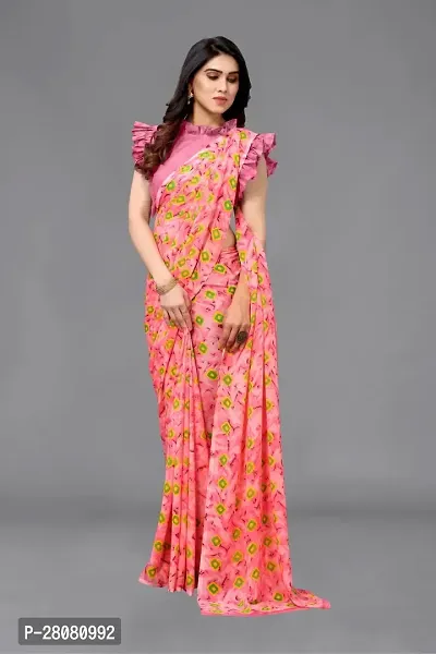 Women Georgette printed  Saree with Blouse Piece-thumb2