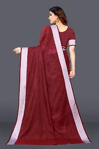 Beautiful Linen Saree with Blouse piece-thumb1