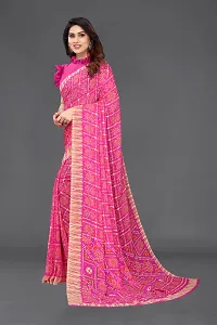 Elegant Georgette Badhani Saree With Unstitched Blouse Piece-thumb1