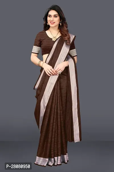 Beautiful Linen Saree with Blouse piece-thumb5