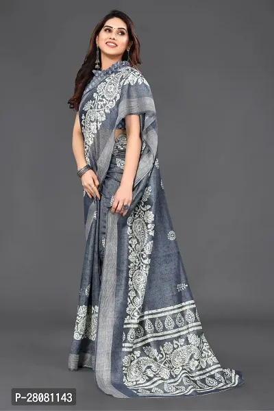 Women Georgette printed  Saree with Blouse Piece-thumb3