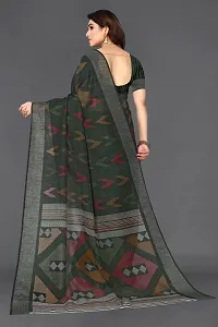 Beautiful Linen Saree with unstitched Blouse piece for Women-thumb2