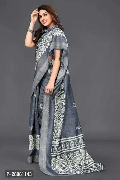 Women Georgette printed  Saree with Blouse Piece-thumb4