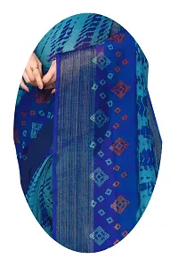 Women Cotton blend printed saree with Blouse Piece-thumb2