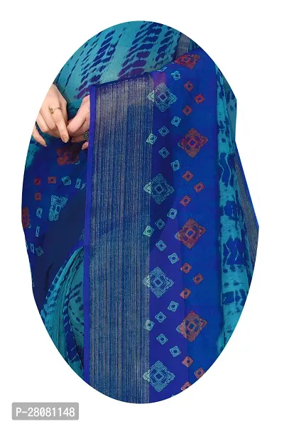 Women Cotton blend printed saree with Blouse Piece-thumb3