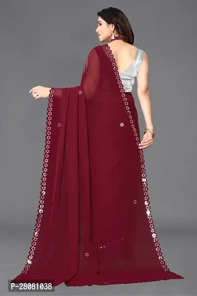 Beautiful Georgette Saree with unstitched Blouse piece for Women-thumb2