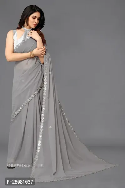 Beautiful Georgette Saree with unstitched Blouse piece for Women-thumb3