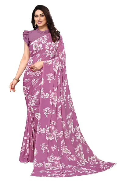 Stylish Georgette Saree with Blouse piece For Women