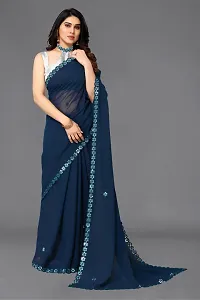 Beautiful Georgette Saree with unstitched Blouse piece for Women-thumb2