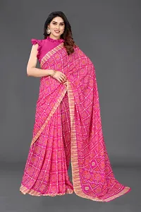 Elegant Georgette Badhani Saree With Unstitched Blouse Piece-thumb3