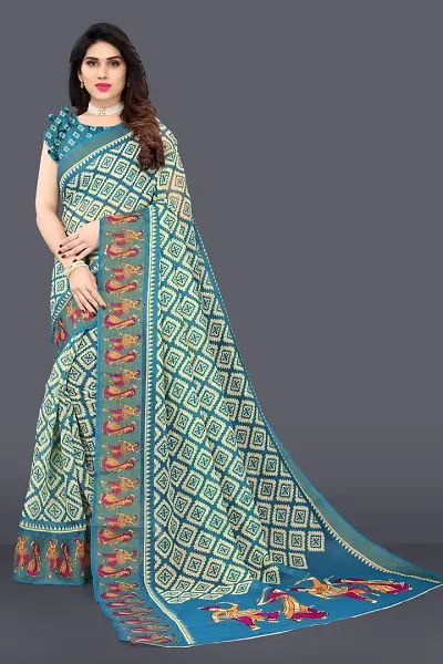 Beautiful Shantoon Sequinned Saree with Blouse Piece For Women