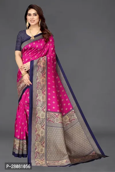 Beautiful Art Silk Saree with Blouse piece-thumb0