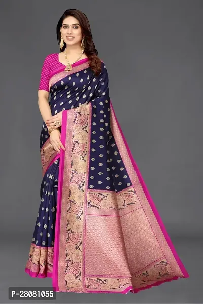 Beautiful Art Silk Saree with Blouse piece-thumb0