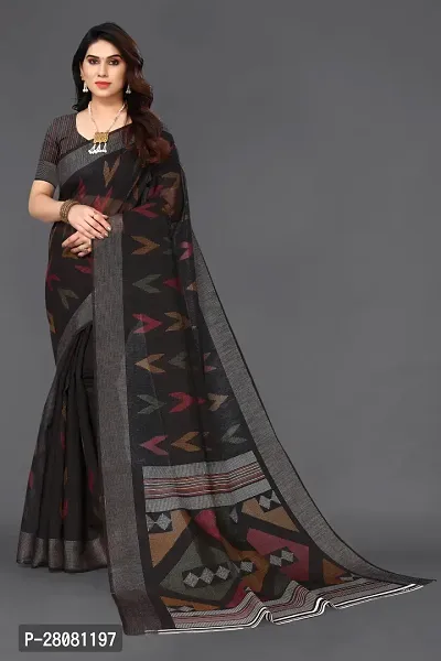 Beautiful Linen Saree with Blouse piece-thumb0