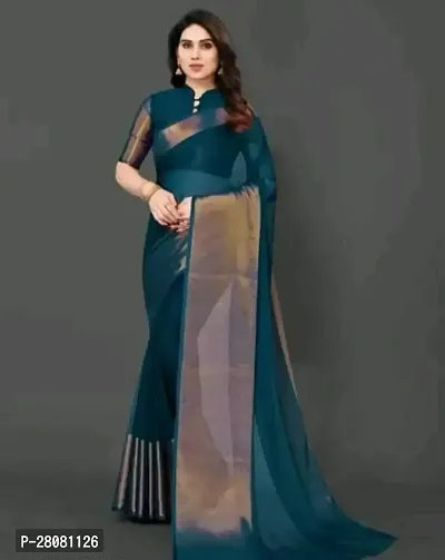 Beautiful Chiffon Saree with Blouse Piece-thumb0