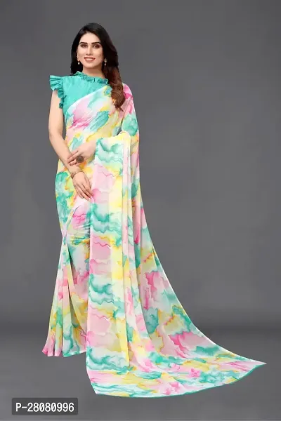 Beautiful Georgette Saree with Blouse piece-thumb0