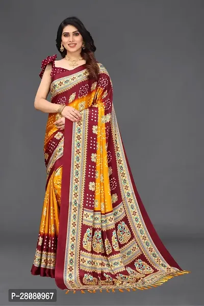 Beautiful Poly Silk Saree with Blouse piece-thumb0