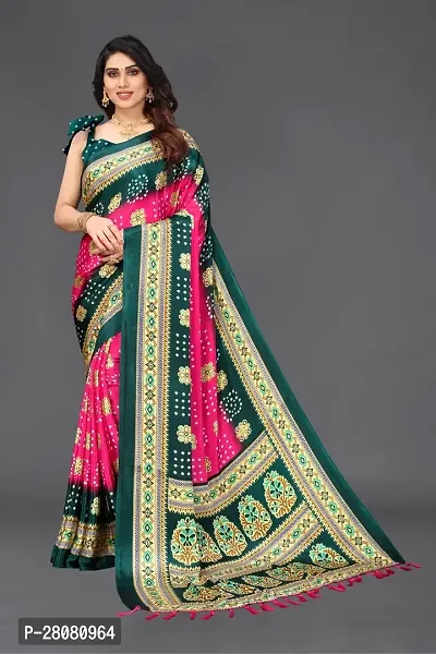 Beautiful Poly Silk Saree with Blouse piece-thumb0