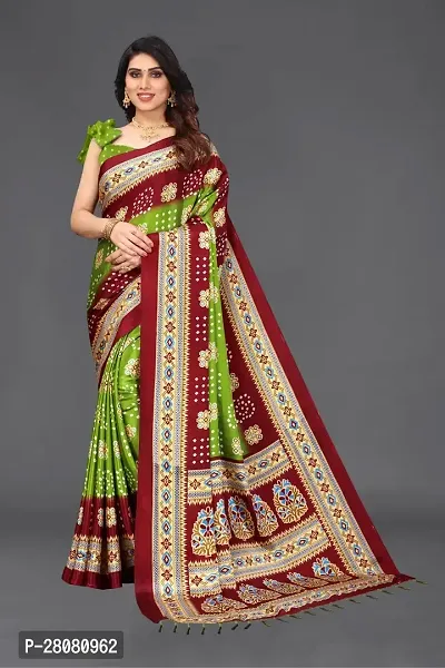 Beautiful Poly Silk Saree with Blouse piece-thumb0