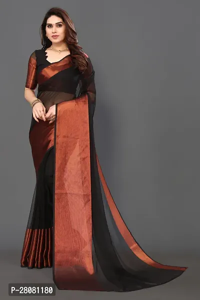 Women Chiffon Saree with Blouse Piece-thumb0